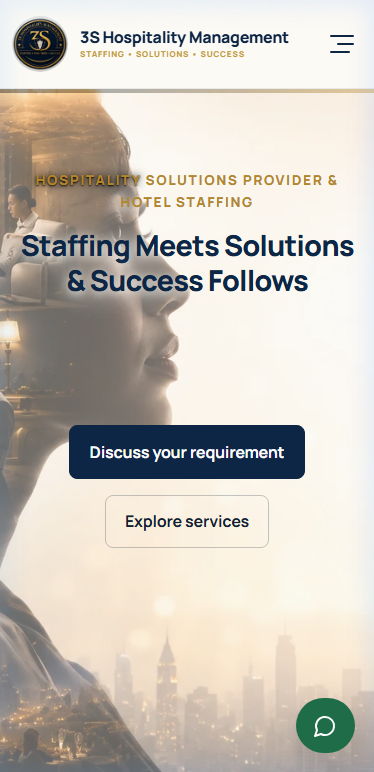3S Hospitality Management Website Preview